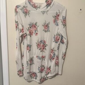 Ultra Flirt White Floral Hoodie